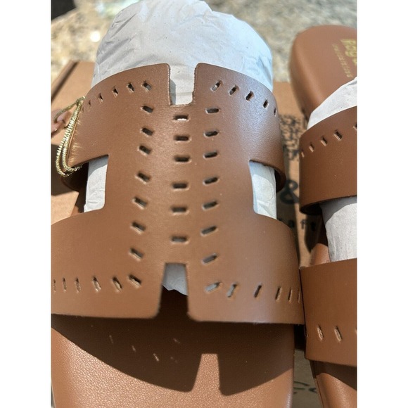 Rag & Co Sandal IVANKA Tan Brown Slide Leather Size 9 New In Box W/ Dust Bag - Picture 3 of 14